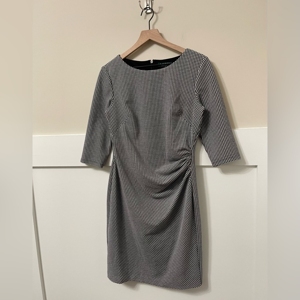 Lauren Ralph Lauren Houndstooth Career Office Pencil Dress Size 8 - Picture 5 of 10